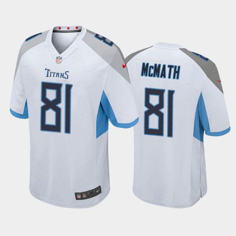 Men Tennessee Titans #81 Racey McMath Nike White Game NFL Jersey